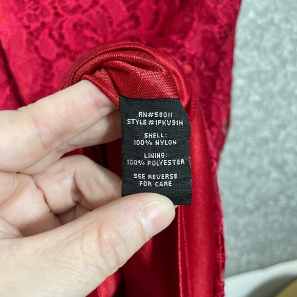 JAX Black Label Women's Red Lace Sleeveless Midi Dress - Size 4 - Sexy Cocktail - Picture 5 of 7